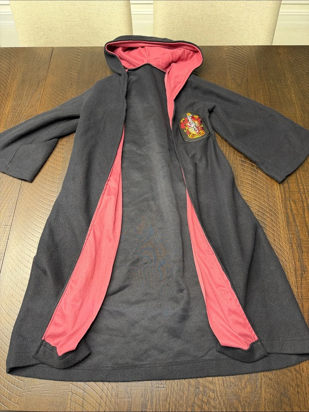 Kids Hooded Coat with Red Lining and Crest Patch